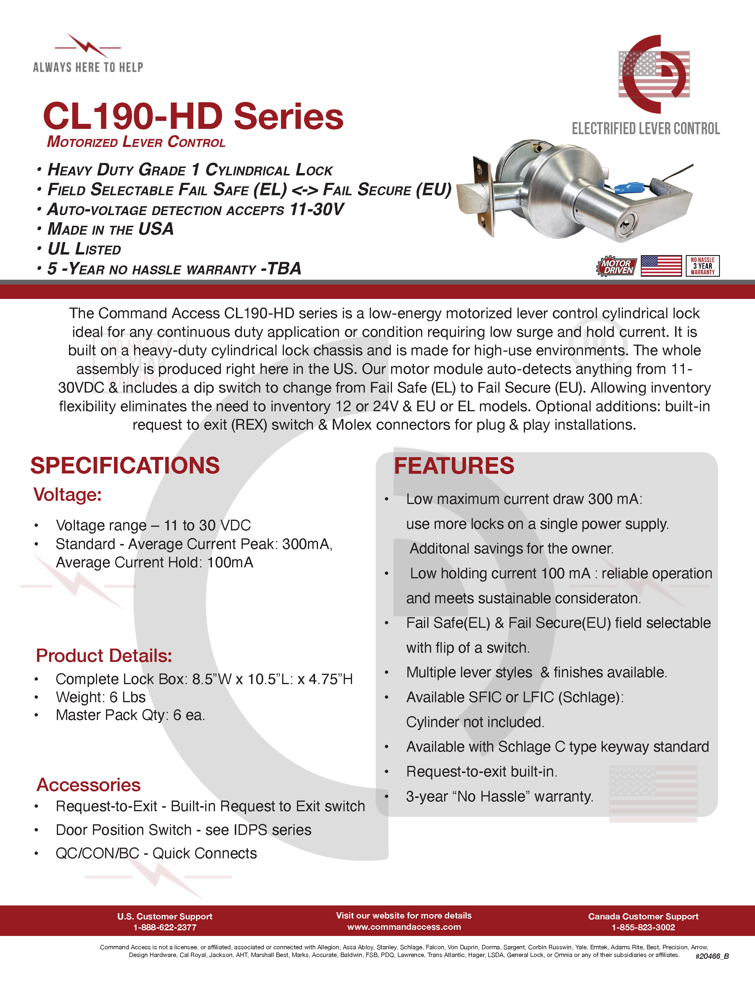 New CL190-HD | Command Access Technologies